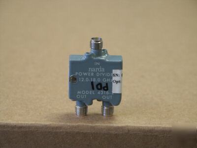 Narda/L3 4316-2 coaxial power divider, 2 way, 12-18 ghz