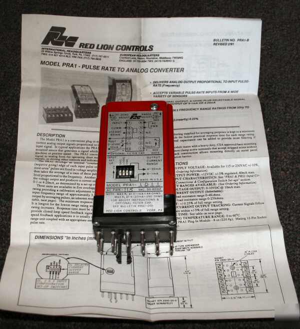 New red lion pulse rate analog converter 115V PRA1-1011 