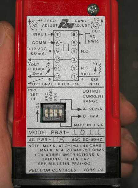 New red lion pulse rate analog converter 115V PRA1-1011 