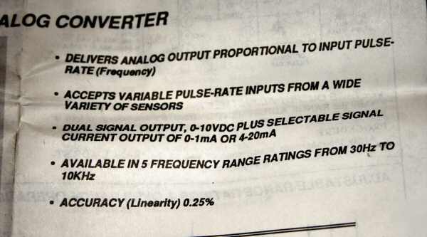 New red lion pulse rate analog converter 115V PRA1-1011 