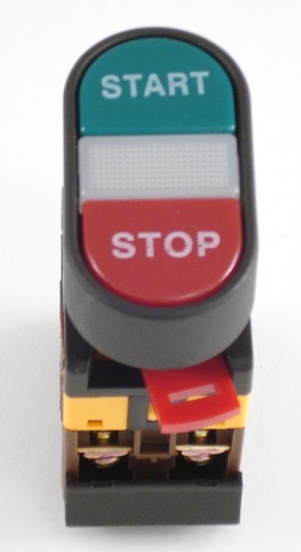 Start-stop push button green/red momentary led pilot