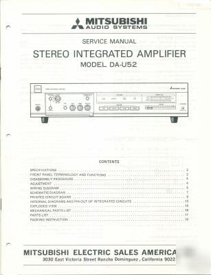  mitsubishi da-U52 original service manual 