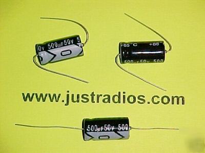 500UF @ 50V axial lead electrolytic capacitors : qty=15