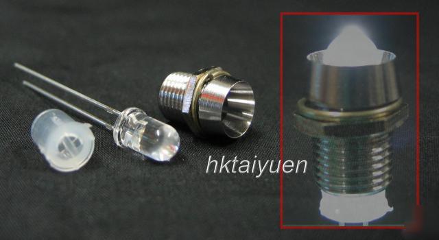 50X 3MM chrome metal and 50X 3MM plastic led holder