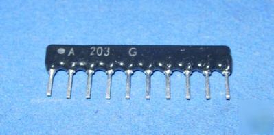 10-pin sip 10P9R20K resistor network lot of 1000 pcs