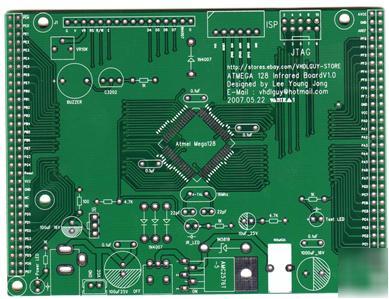 Atmel ATMEGA128 infrared pcb prototype board / MEGA128