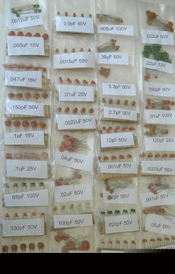 Ceramic disc capacitors ~ 360 assorted low voltage caps