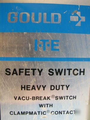 Ite safety switch F353 100 amp 600 volt 25HP 3PH 119EE