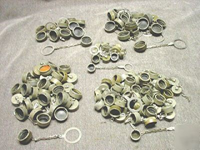 Large lot of military weather proof receptacle caps