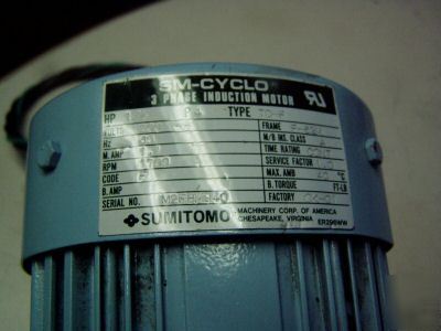 Sumitomo sm-cyclo 1/4HP induction motor & hyponic drive