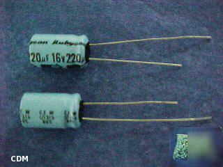 Capacitor, rubycon 16TW220, 220UF, 16V, bags of 200