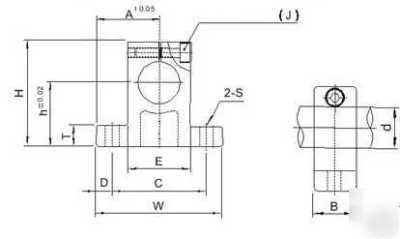 12MM shaft support, pillow block, cnc bearing clamp