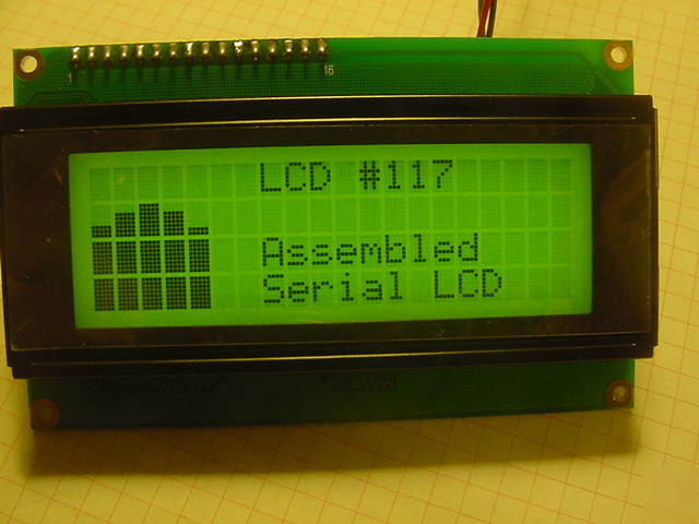 Serial lcd kit #117 - yellow lcd - assembled
