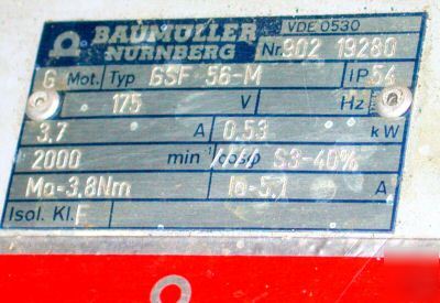 Very nice baumuller nurnberg servo motor model gsf 56-m