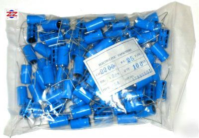 2200UF 25V axial electrolytic capacitor 2200MF qty: 100