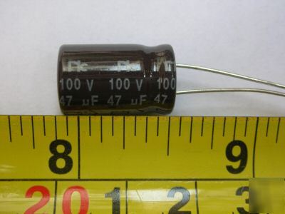 50PCS, 100V 47UF radial electrolytic capacitor