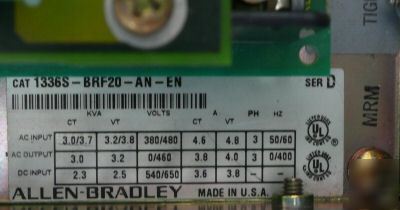 Allen bradley 1336S-BRF20-an-en drive vfd 1336 plus ii