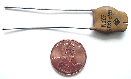 Ceramic disc capacitor 470PF 2KV - 3.5KV gap cap (25)