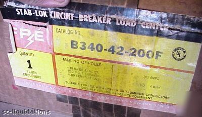 Fed. pacific elec. B340-42-200F breaker box 18X42X6