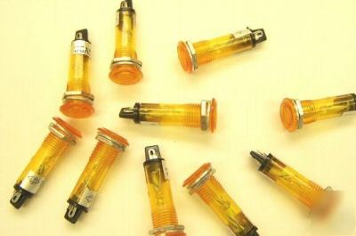 New 10 pieces mini pilot light 9MM amber ac/dc 