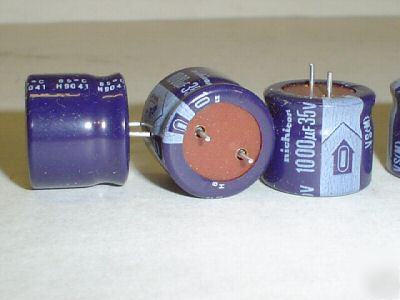 New 200 nichicon 35V 1000UF low prof. radial capacitors 