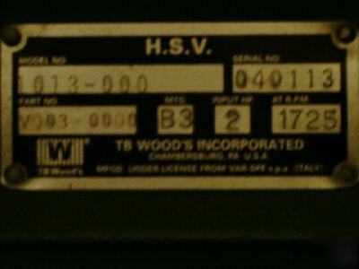 Tb woods hydrostatic speed variator 