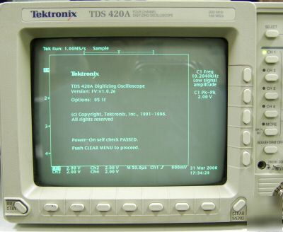 Tektronix tds 420A TDS420A digital scope, calibrated