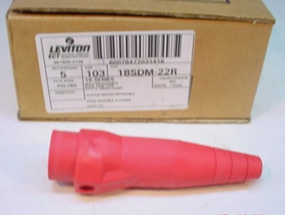 5 red leviton cam plug male sleeves 18 series 18SDM-22R