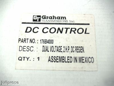 Graham varispeed R400 dc motor speed and torque control