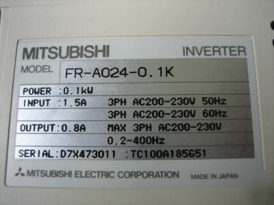 Mitsubishi/freqrol fr-A024-0.1K ac inverter drive fr-a