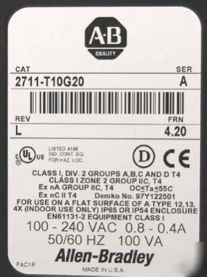 New allen bradley panelview 2711-T10G20 a 2711T10G20 l 