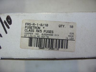New cooper bussmann frs-r-1 8/10 fuses lot of 10 