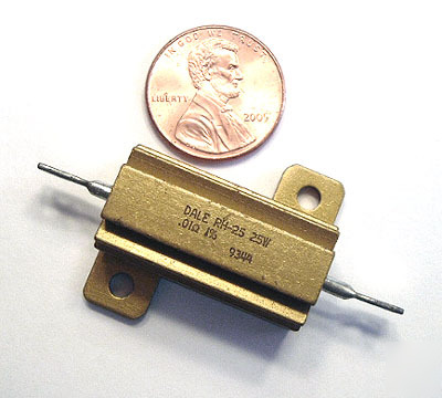 Wirewound resistor ~ 25W .01 ohm 1% dale (4)