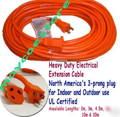 6M 20 ft power electrical extension cord 3 prong canada