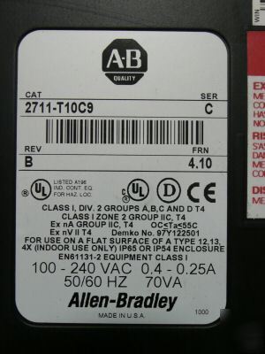 Allen bradlly panelview 2711-T10C9 c 2711T10C9 excellen