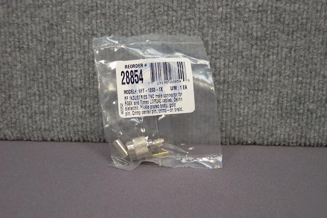 Lot of 100 rf industries rft-1203-1X tnc male crimps