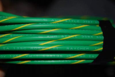 New 10 awg high temp wire green/yellow 100+ feet