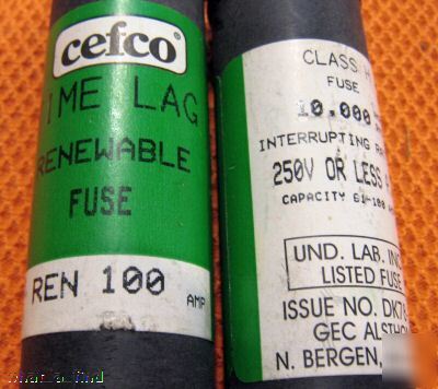 New lot 2 cefco ren 100 fuse REN100 renewable class h