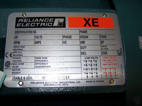 Reliance P28G7402 25HP, 1770RPM, 460V, 3PH, 60HZ motor