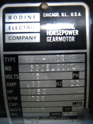 New 11D3 bodine gearmotor nsh-__