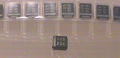 1 mfd 35V tantalum chip caps - smd -10 pieces