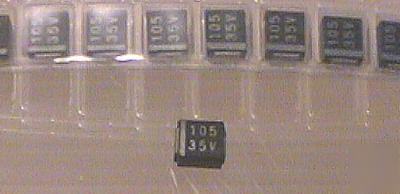 1 mfd 35V tantalum chip caps - smd -10 pieces
