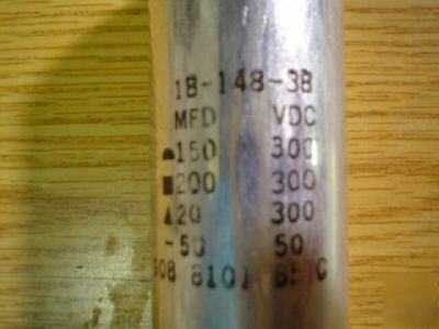 2 arcolytic 300V 150MFD 4 section twist lock capacitors