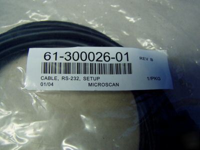 New microscan cable assembly 61-300026-01 rs-232 - 