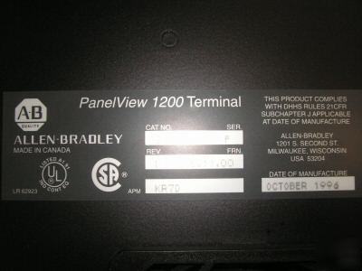 Allen-bradley panelview 1200 ab operator interface