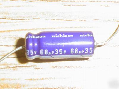 New 25 nichicon 35V 68UF mini axial capacitors 