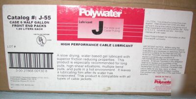 Case of 6 1/2 gallon polywater j-55 cable lubricant 