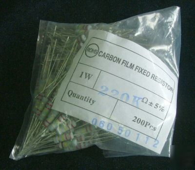 200 pcs 220K 1W carbon resistor for guitar amplifier