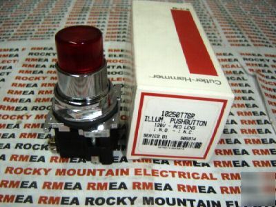 Cutler hammer red illuminated pushbutton 10250T76R 