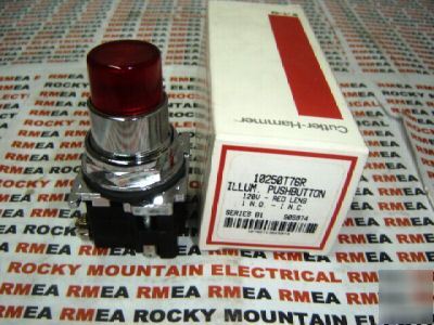 Cutler hammer red illuminated pushbutton 10250T76R 